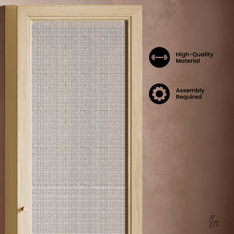 Classe 15.5 x 15 x 60 Freestanding Linen Cabinet in Natural Oak