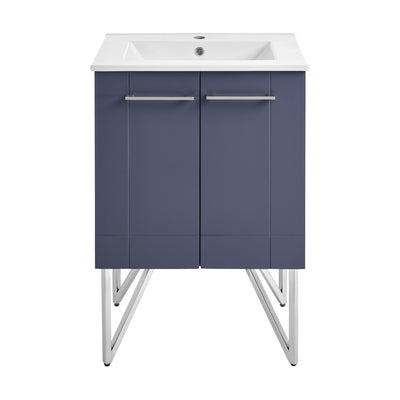 Annecy 24" Freestanding Bathroom Vanity in Purple with Sink Top