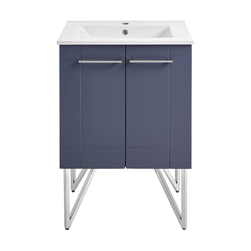 Annecy 24" Freestanding Bathroom Vanity in Purple with Sink Top
