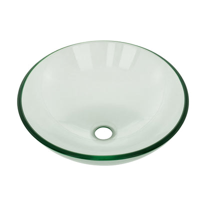 Cascade 16.5 Glass Vessel Sink with Faucet, Clear