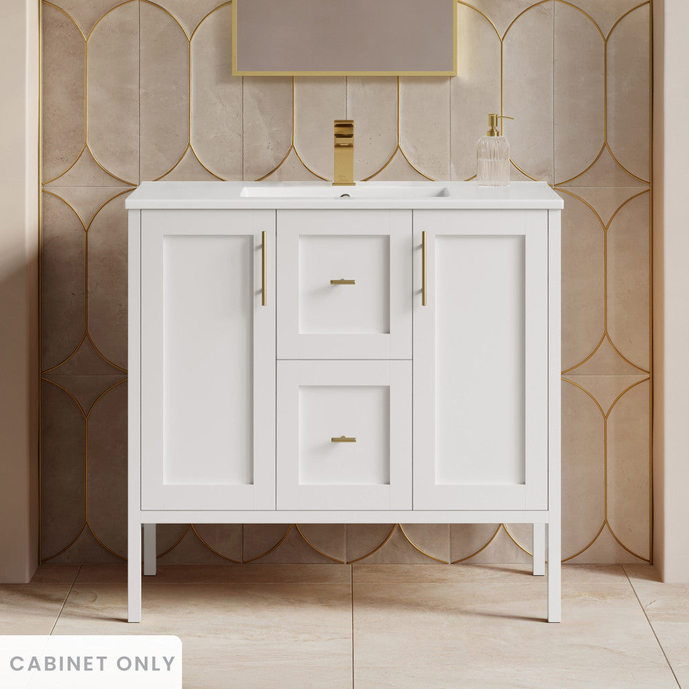 Forme 36" Modular Freestanding Bathroom Vanity Cabinet without Top in White