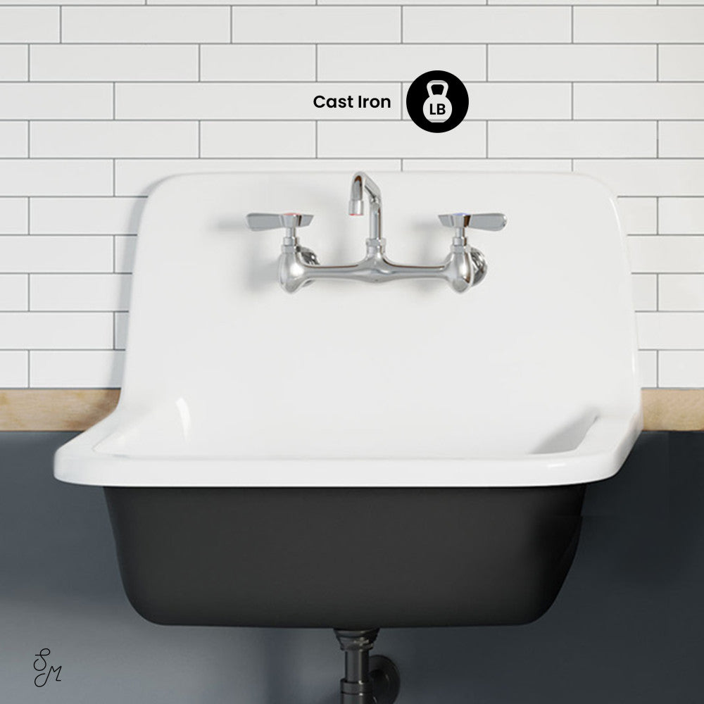 Loire 22" Wall Hung Cast Iron Bathroom Sink