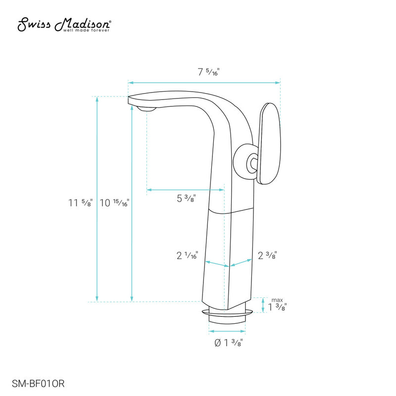 Chateau Single Hole, Single-Handle, High Arc Bathroom Faucet in Oil Rubbed Bronze