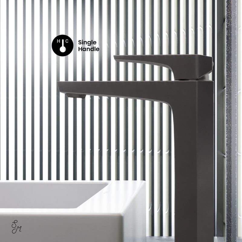 Voltaire Single Hole, Single-Handle, High Arc Bathroom Faucet in Gunmetal Gray