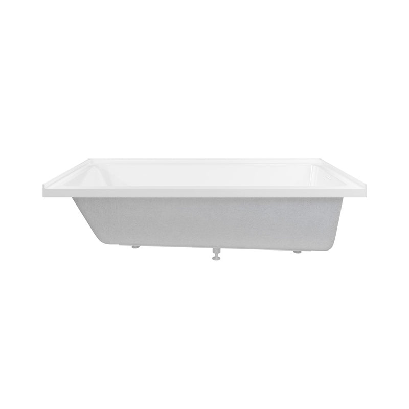 Voltaire 72 x 36 Right Drain Soaking Alcove Bathtub in Glossy White with Integrated Armrest