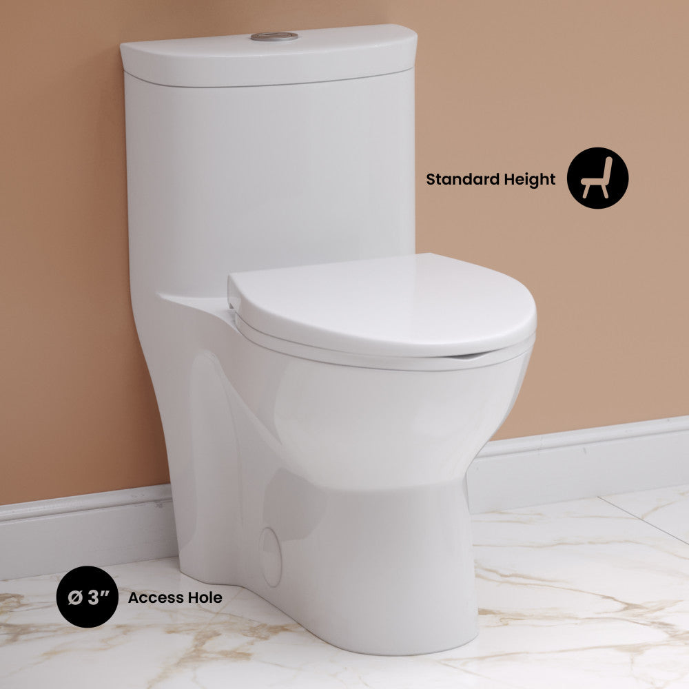 Sublime One Piece Elongated Toilet with Touchless Retrofit Dual Flush 1.1/1.6 gpf