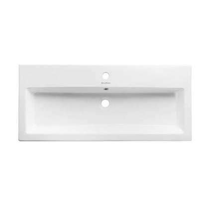 Pierre 40" Open Shelf Black Frame Freestanding Bathroom Vanity with Sink Top