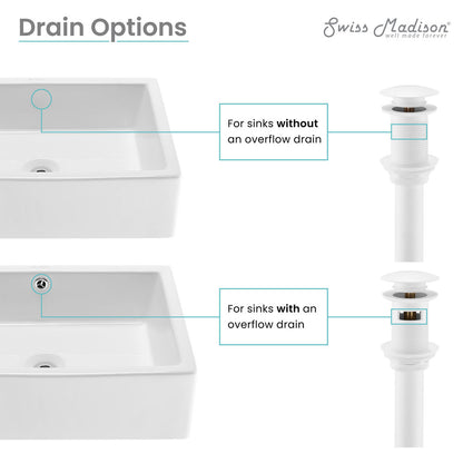 Residential Pop Up Sink Drain 1.75 in Matte White