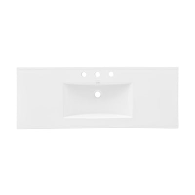 48" 3-Hole Widespread Vanity Sink Top in Glossy White