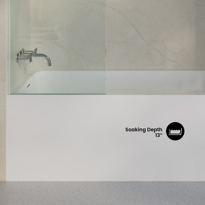 Voltaire 72 x 36 Skirted Left Drain Soaking Alcove Bathtub in Glossy White, Drain Included
