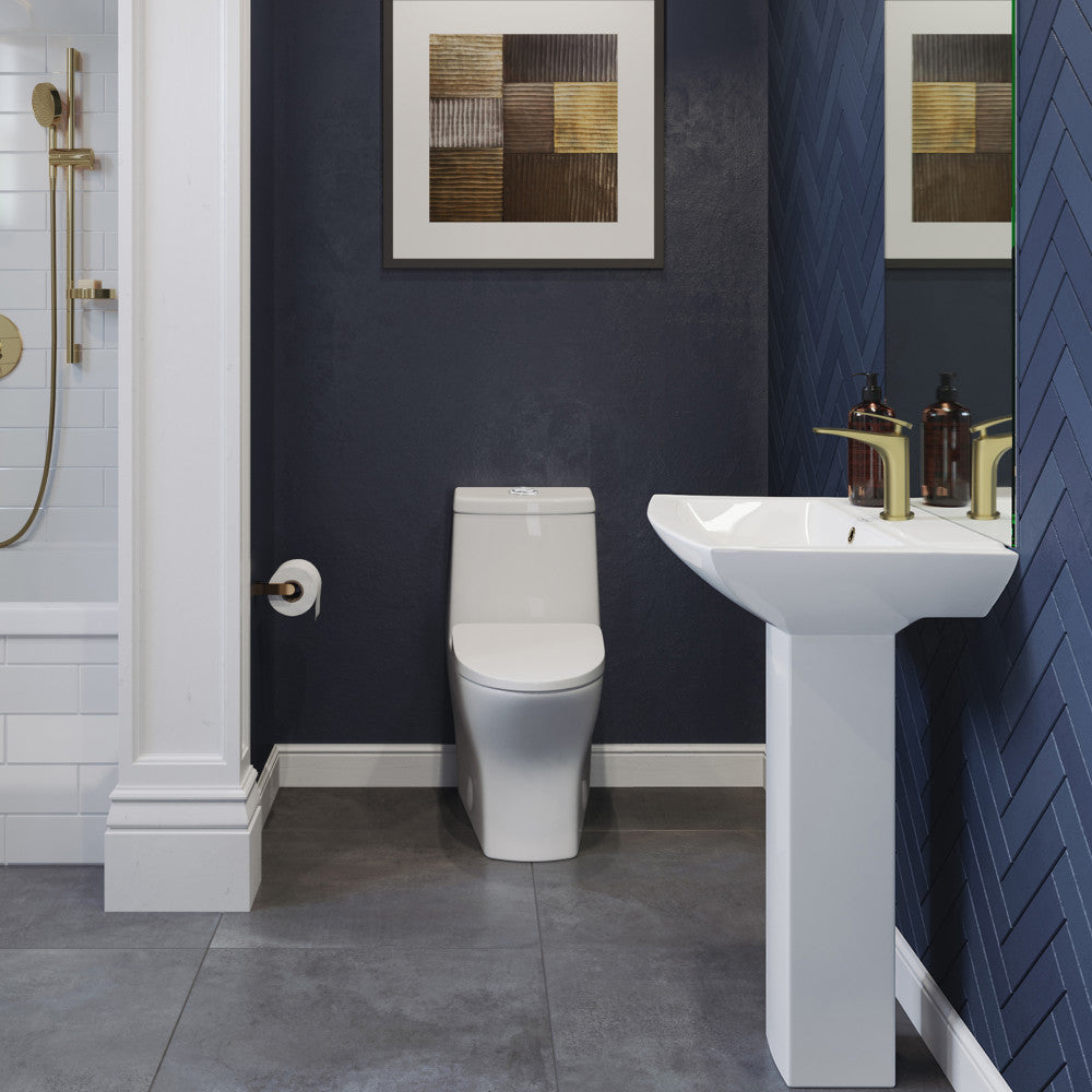 Sublime II One-Piece 12" Rough-in 1.1/1.6 GPF Dual Top Flush Round Compact Toilet in Glossy White