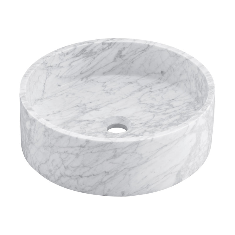 Monaco 17" Round Vessel Bathroom Sink in Marbled Grey