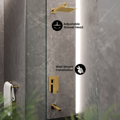 Concorde Single-Handle 1-Spray Tub and Shower Faucet in Brushed Gold (Valve Included)