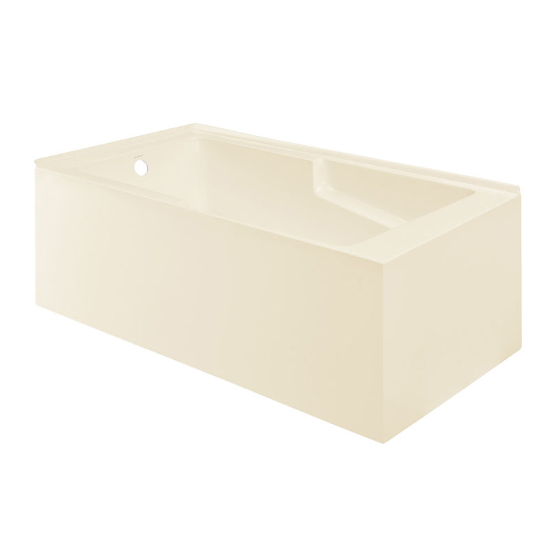 Voltaire 60 x 32 Left Drain Soaking Alcove Corner Apron Bathtub in Glossy Bisque