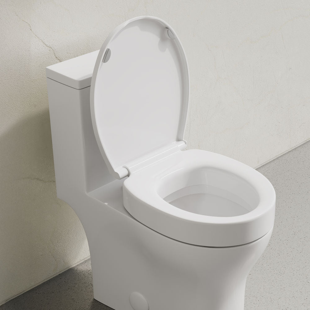 Ryse 3" Raised Round Soft Close ADA Compliant Toilet Seat in Glossy White