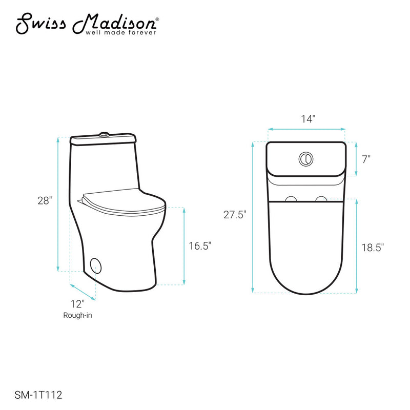 Ivy One-Piece Elongated Toilet Vortex Dual-Flush 1.1/1.6 gpf