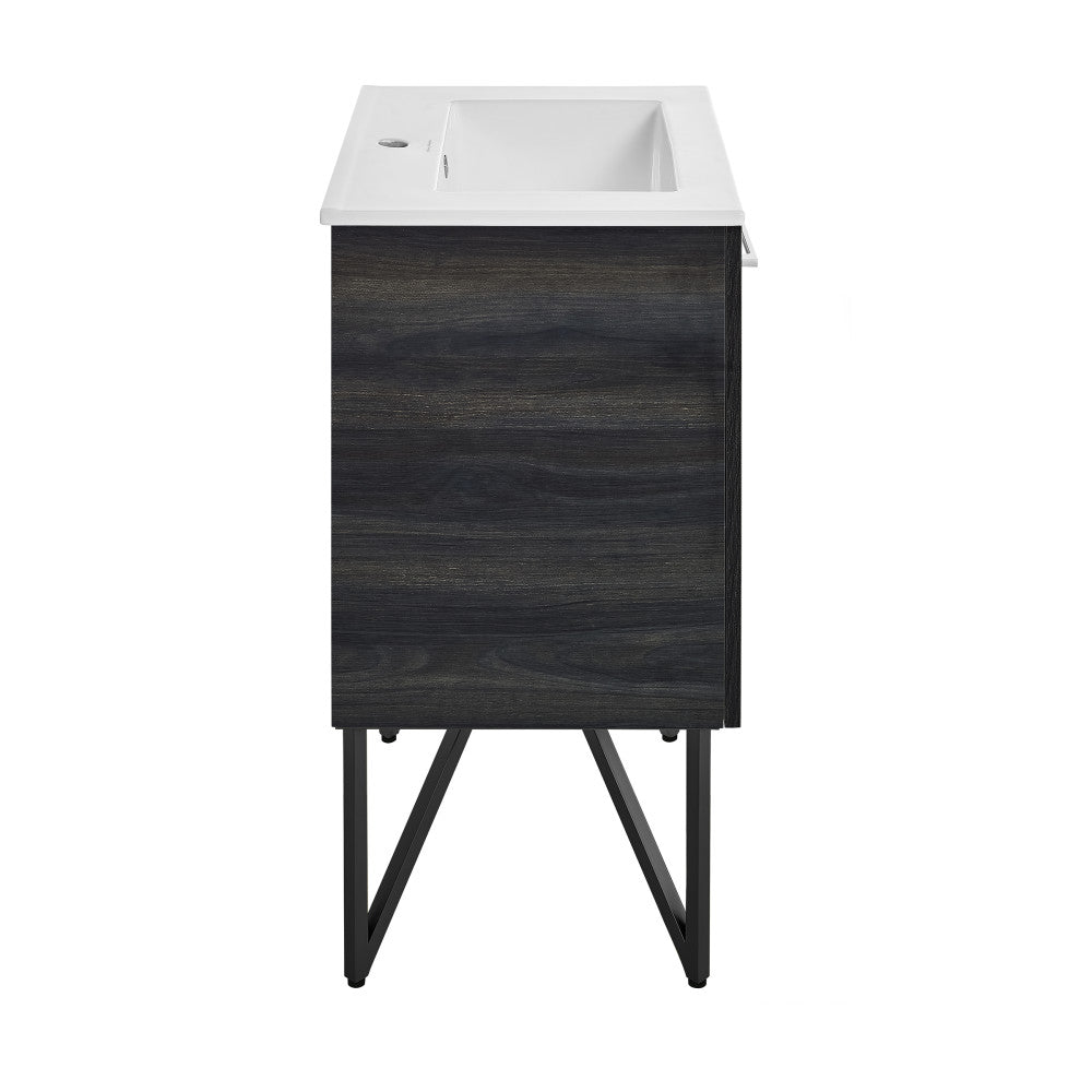 Annecy 24" Freestanding Bathroom Vanity in Black Walnut with Sink Top