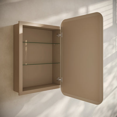 Plaisir 18 x 27 Recessed/Wall Mount Medicine Cabinet with Mirror in Sand