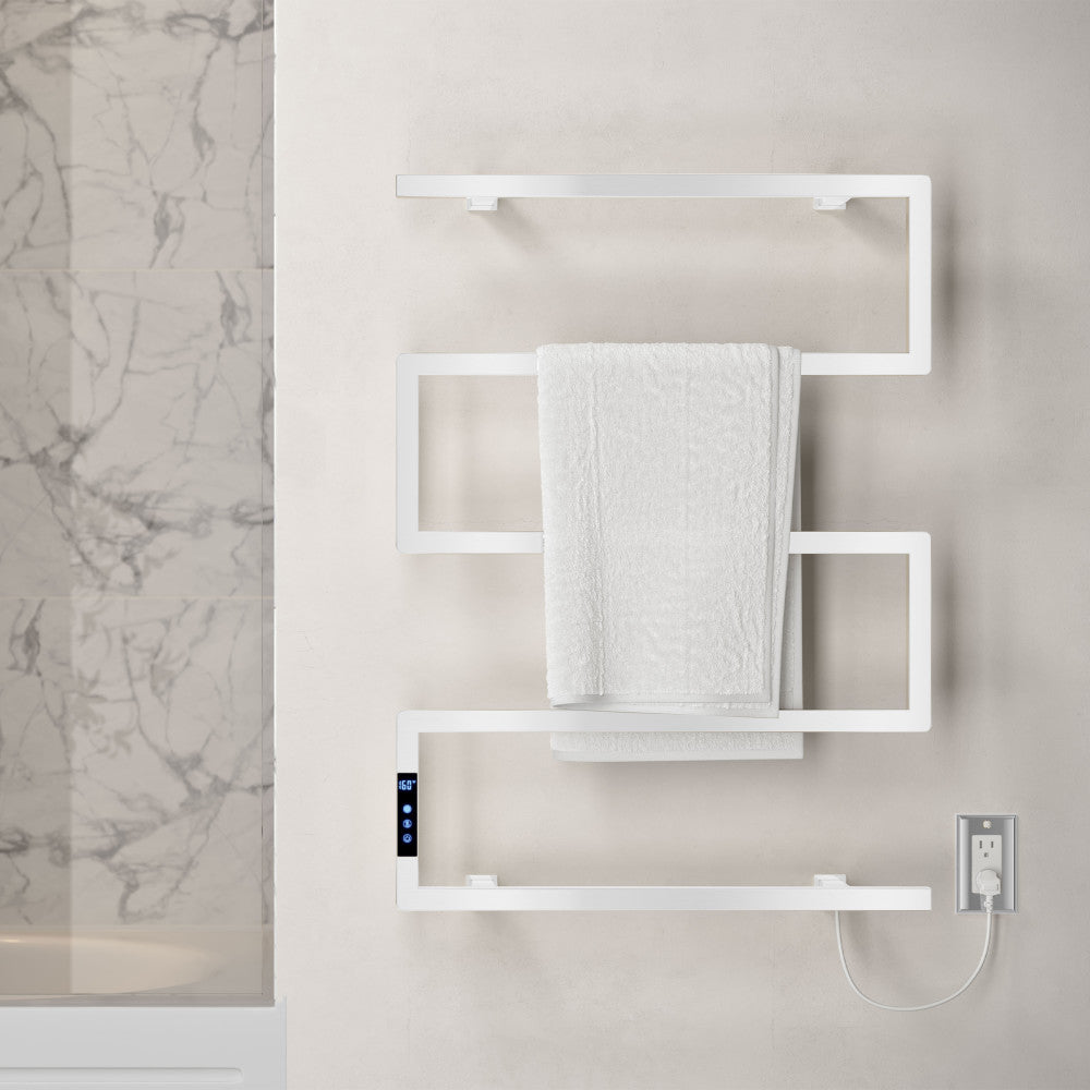 Voltaire 5-Bar Electric Towel Warmer in Matte White