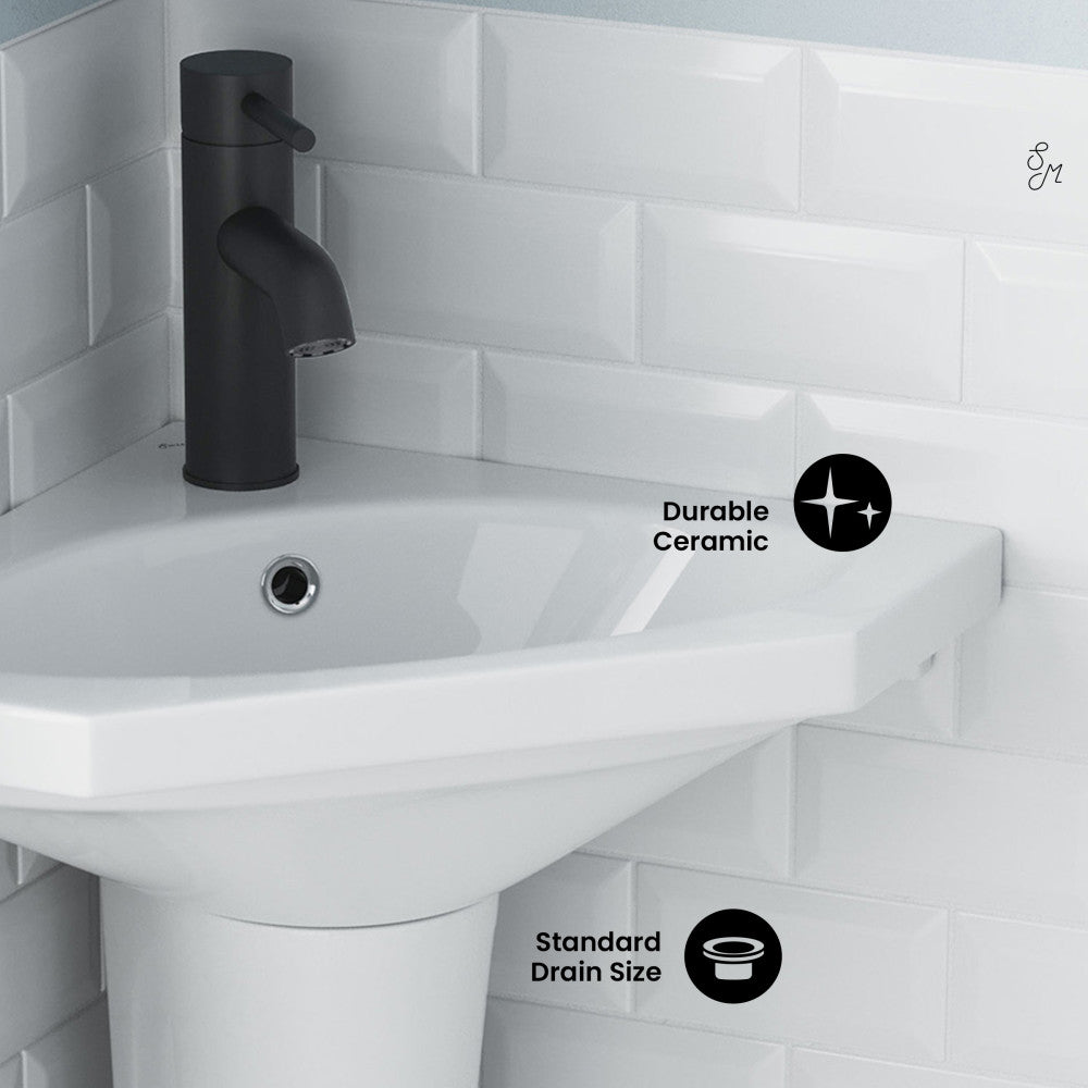 St.Tropez Corner Two-Piece Pedestal Sink – Swiss Madison - well