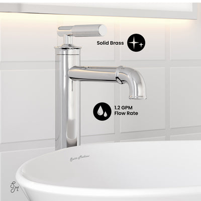 Avallon Single Hole, Single-Handle Sleek, High Arc Bathroom Faucet in Chrome