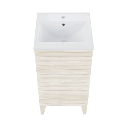 Cascade 18" Freestanding Bathroom Vanity in White Oak with Sink Top
