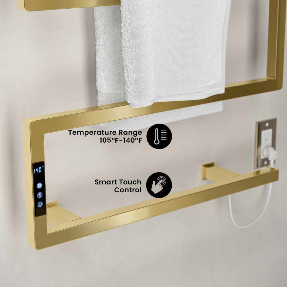 Voltaire 5-Bar Electric Towel Warmer in Brushed Gold