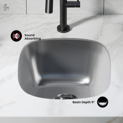 Toulouse 16 x 18 Stainless Steel Single Basin Undermount Kitchen Sink