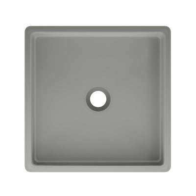 Lisse 15.5" Square Concrete Vessel Bathroom Sink in Dark Grey