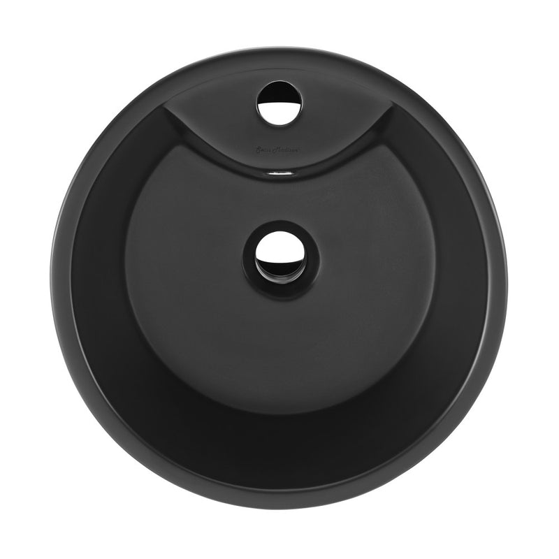 Monaco Circular Basin Pedestal Sink, Matte Black