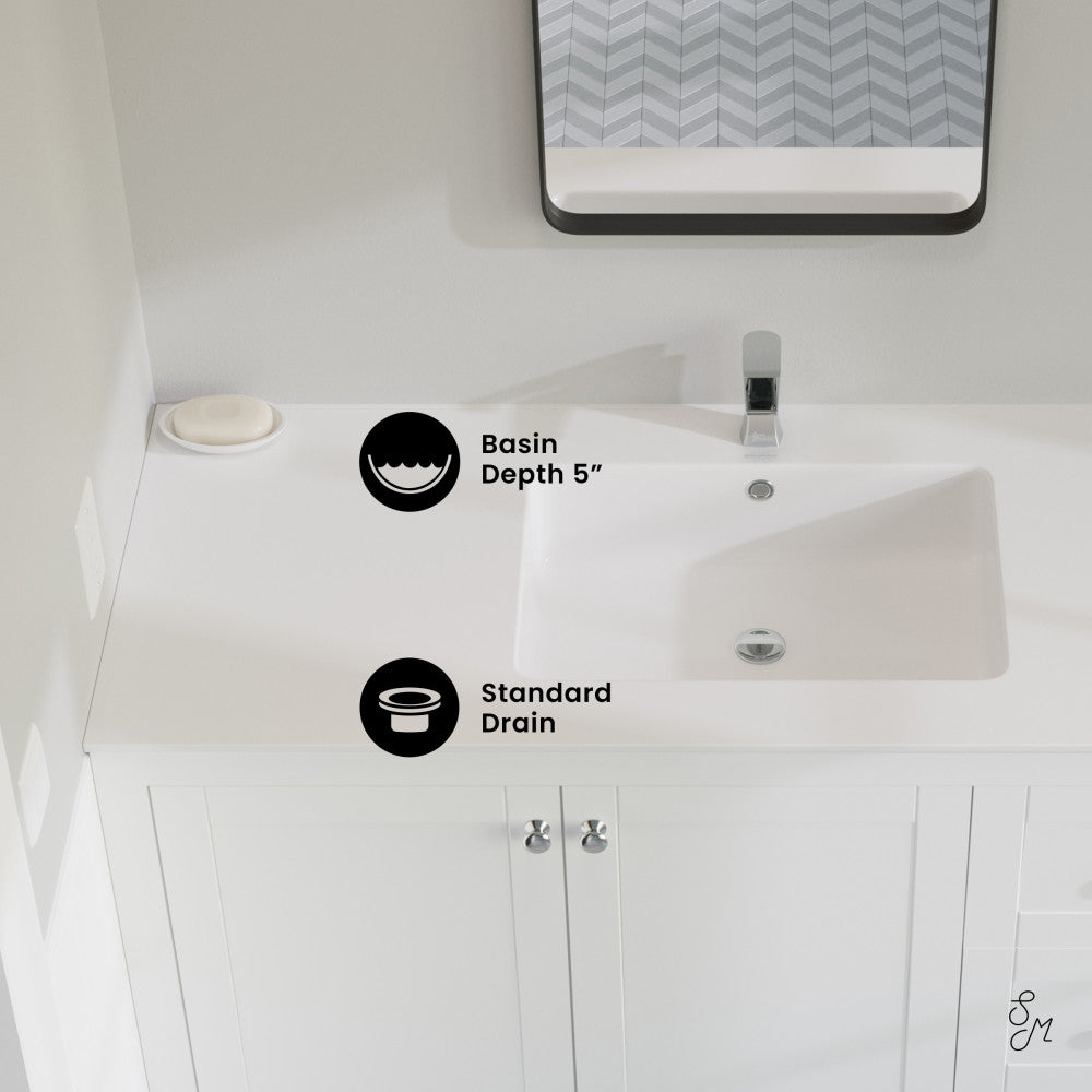 Voltaire 49 Vanity Top Sink with Single Faucet Hole