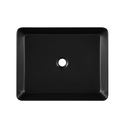 Concorde Rectangle Ceramic Vessel Sink, Matte Black