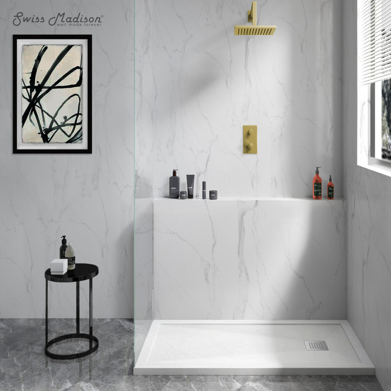 Terre B Series 48" x 32" Reversible Drain Shower Base