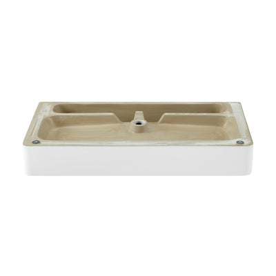 Carre 36" Console Sink White Basin Brushed Gold Legs with 8" Widespread Holes