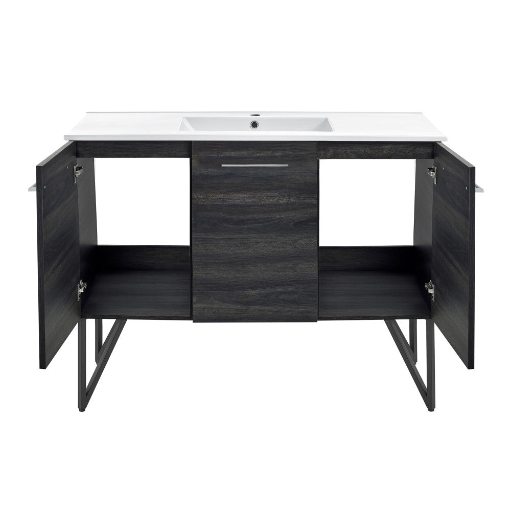 Annecy 48" Freestanding Bathroom Vanity in Black Walnut with Sink Top