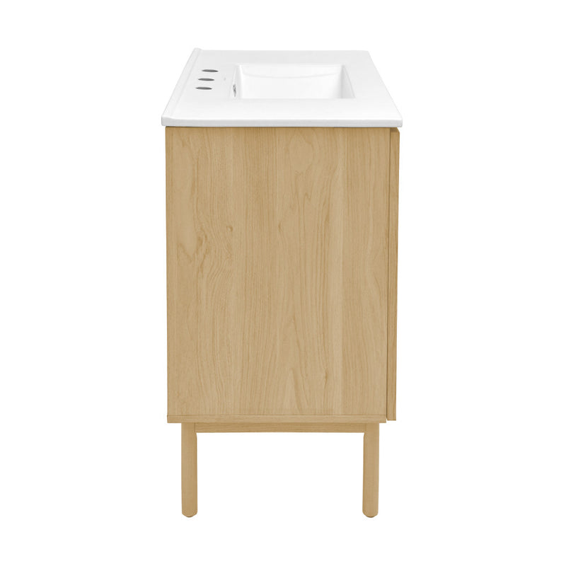 Classe 36" Freestanding Bathroom Vanity in Natural Oak with 3-Hole Widespread Sink Top