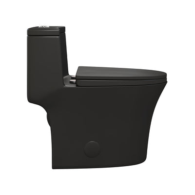 Bastille One-Piece 12" Rough-in 1.1/1.6 GPF Dual Top Flush Elongated Toilet in Matte Black