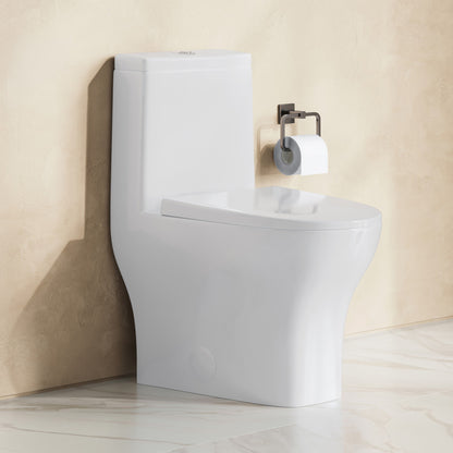 Sublime II One-Piece 10" Rough-in 1.1/1.6 GPF Dual Top Flush Round Compact Toilet in Glossy White