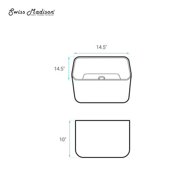 Carre 14.5" Square Vessel Bathroom Sink