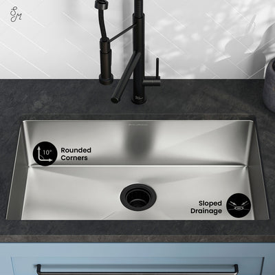 Rivage 30 x 18 Stainless Steel, Single Basin, Undermount Kitchen Sink
