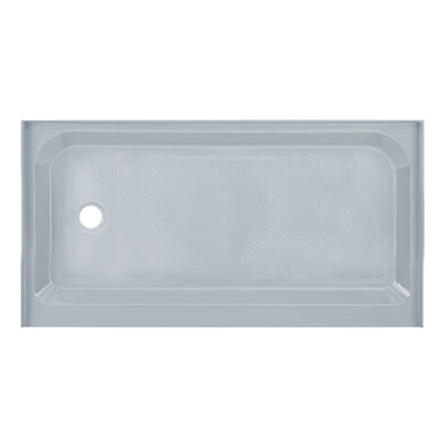 Voltaire 60 x 32 Single-Threshold, Left-Hand Drain, Shower Base in Grey