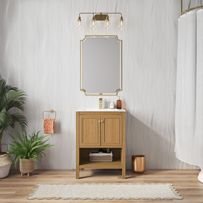 Château 24" Freestanding Bathroom Vanity in Golden Oak with Sink Top