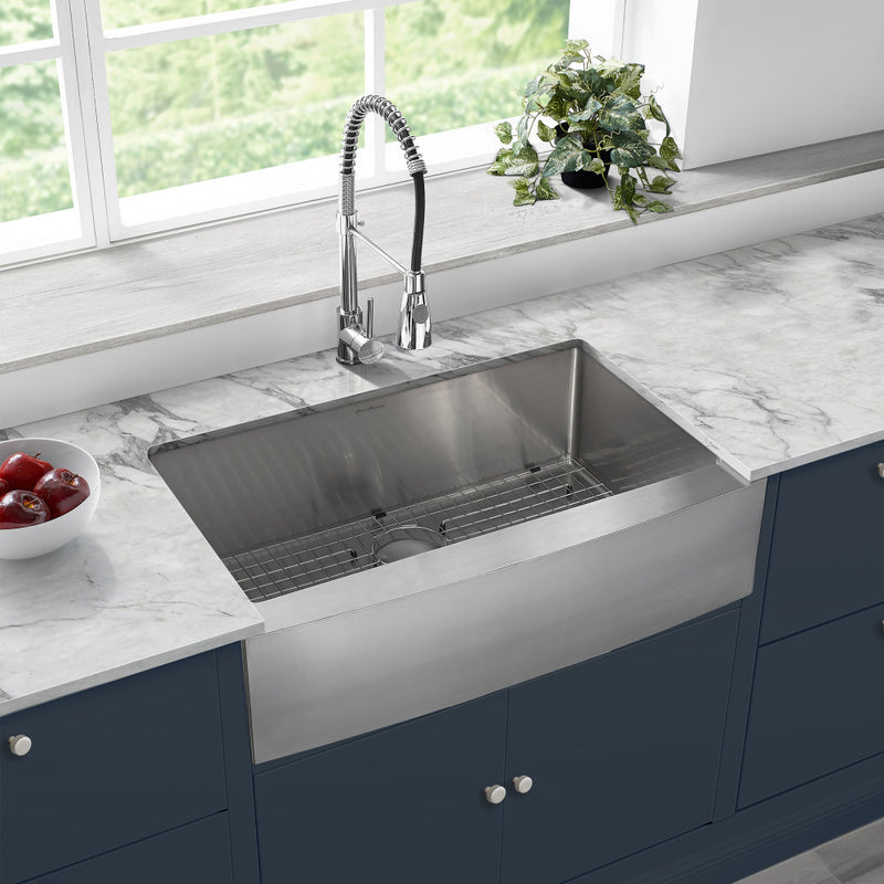 Rivage 33 x 21 Stainless Steel, Single Basin, Farmhouse Kitchen Sink with Apron