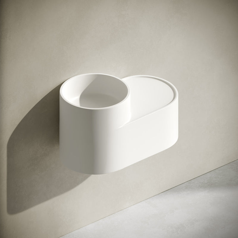 Monaco 20" Solid Surface Oval Wall-Mounted Sink In Matte White