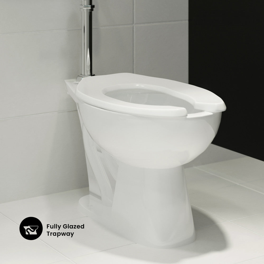 Sirene Floor-Mounted Commercial Elongated Top Flush Spud Flushometer Toilet Bowl