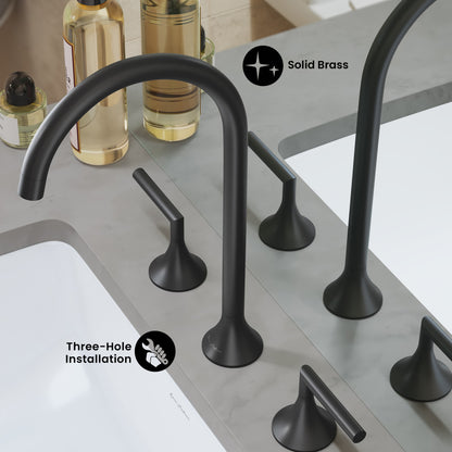 Daxton 8 in. Widespread Bathroom Faucet in Matte Black