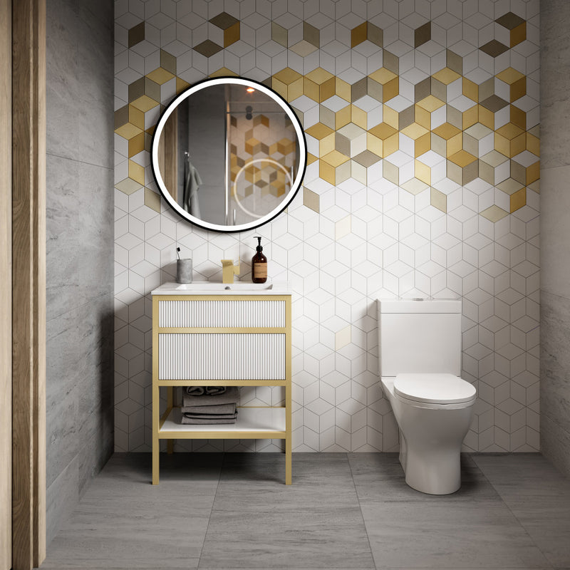 Cache 24" Freestanding Bathroom Vanity in White with Sink Top