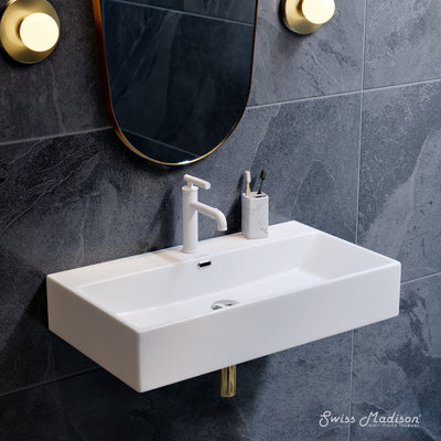 Claire 30" Rectangle Wall-Mount Bathroom Sink