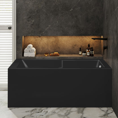 Voltaire 60 x 32 Right Drain Soaking Alcove Corner Apron Bathtub in Matte Black
