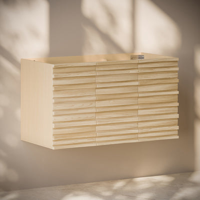 Cascade 36" Wall-Mounted Bathroom Vanity Cabinet without Top in Natural Oak